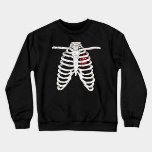 Skeleton Heart Rib Cage X-Ray Adult Halloween Horror Crewneck Sweatshirt